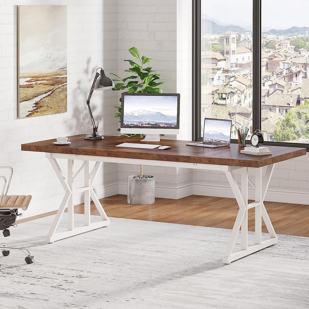 Bureau de direction de 70,8 pouces, grande station de travail de bureau d'ordinateur