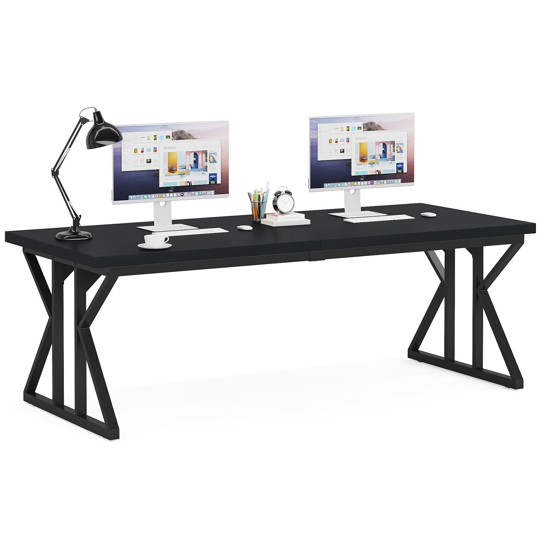 Bureau de direction de 70,8 pouces, grande station de travail de bureau d'ordinateur