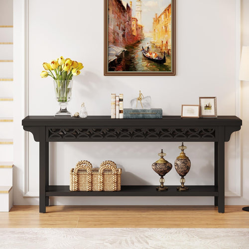 Console longue en bois massif de 180 cm de style ferme