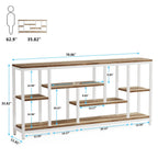 Console extensible de 70,9 pouces avec rangement, table d'entrée à 3 niveaux pour couloir