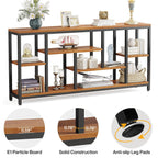 Console extensible de 70,9 pouces avec rangement, table d'entrée à 3 niveaux pour couloir