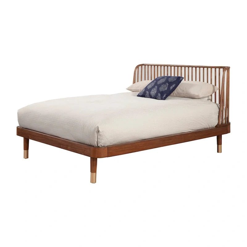 Lit plateforme en bois Belham de Alpine Furniture en Noyer foncé (Brun)