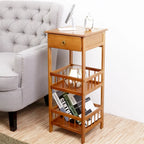 Table d'appoint en bois massif avec rangement