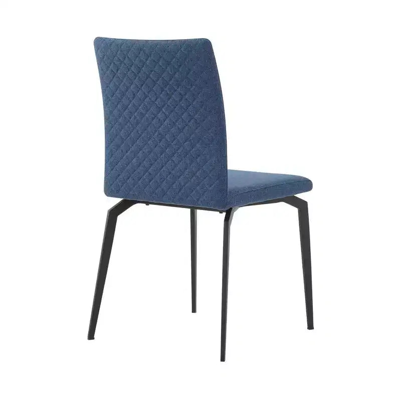 Armen Living, Chaises de salle à manger en tissu bleu et métal Lyon - Lot de 2