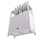 MAYEERTY Grand meuble de rangement en bambou blanc pour salle de bain et salon avec étagères 1 pièce