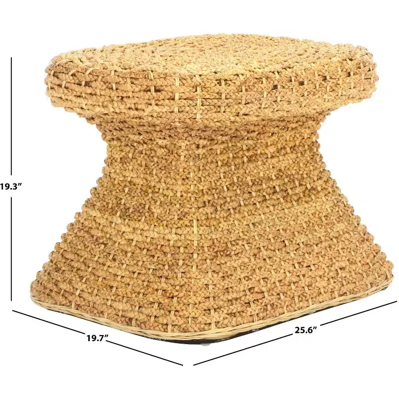 Table d'appoint Caprianna en jacinthe d'eau tressée - CWK2010 - Naturel - Safavieh Couture