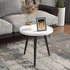 Table d'appoint ronde en bois blanc pour le salon