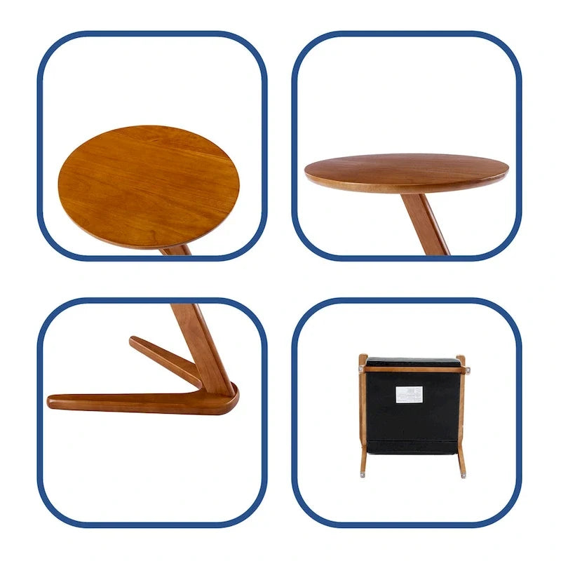 Lot de 2 fauteuils d'appoint modernes du milieu du siècle avec table d'appoint