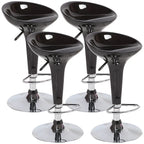 Tabouret de bar pivotant en plastique chromé réglable en hauteur