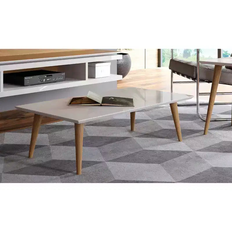 11,81 table basse rectangulaire haute Utopia avec pieds évasés – Manhattan Comfort