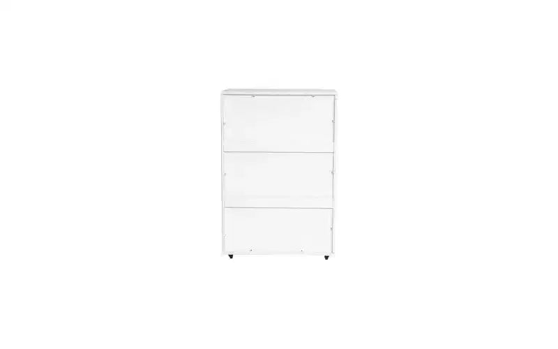 JVNOXK Meuble à cinq tiroirs de 76 cm avec 4 roulettes, meuble de rangement moderne avec poignées découpées, tiroirs à glissement fluide, blanc