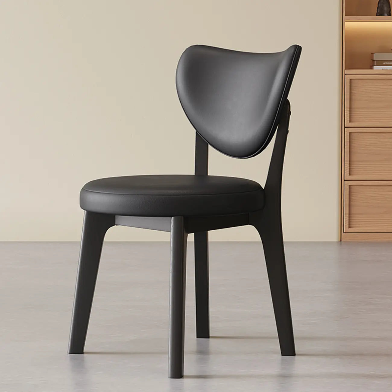 Chaise de salle à manger sans accoudoirs moderne en similicuir à dossier haut
