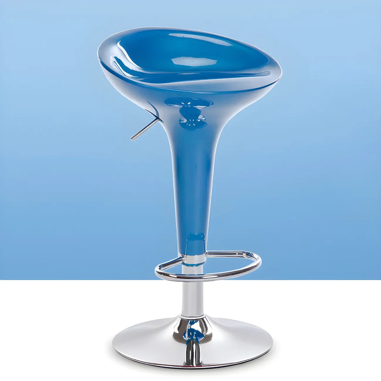 Tabouret de bar pivotant en plastique chromé réglable en hauteur