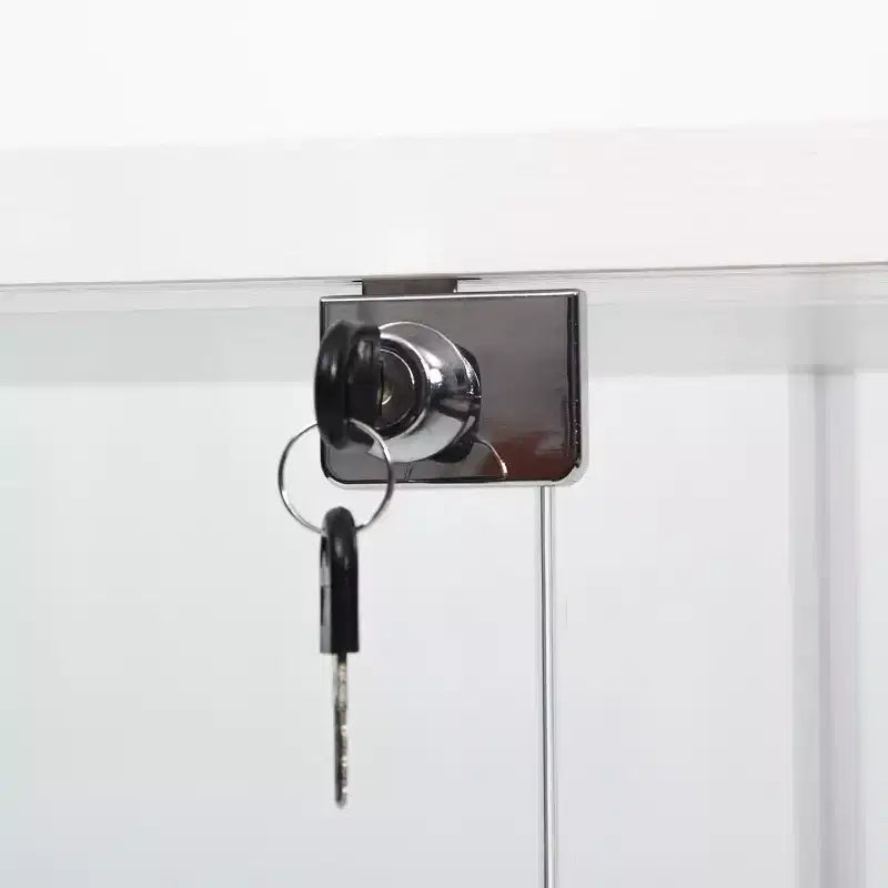 MAYEERTY Vitrine à deux portes en verre avec 3 étagères, meuble d'exposition sur pied 125,2x80,5x36,3 cm, pour salon, chambre, bureau, blanc