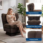 Fauteuil pivotant d'appoint moderne - Fauteuil de lecture confortable en chenille rembourré avec coussin épais, fauteuil club décoratif pour salon, chambre à coucher, bureau
