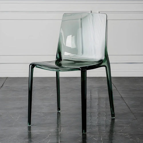 Chaise de salle à manger sans accoudoirs à dossier bas en acrylique ambre