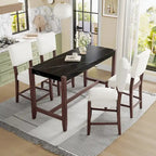 Ensemble de salle à manger 5 pièces à hauteur de comptoir, table de bar en faux marbre et 4 chaises rembourrées