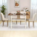 Table à manger Costway avec cadre en X et plateau en texture bois, table d'appoint