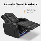 Fauteuil inclinable électrique MCombo avec appuie-tête réglable, siège de cinéma maison à deux moteurs avec port USB, cuir respirant HTS411