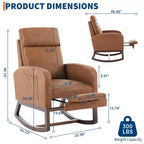 Fauteuil à bascule pour chambre d'enfant, Fauteuils à bascule d'allaitement avec repose-pieds, Fauteuil inclinable à bascule confortable avec pochette latérale, pour salon, chambre à coucher