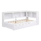 Lit de repos double Whisen Morden Design avec lit gigogne, armoires de rangement et ports USB