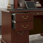 Bureau de direction Bush Furniture Saratoga avec tiroirs et rangements