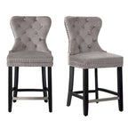 Tabouret de comptoir Carter 24 Wingback Tufted Nailhead (lot de 2)