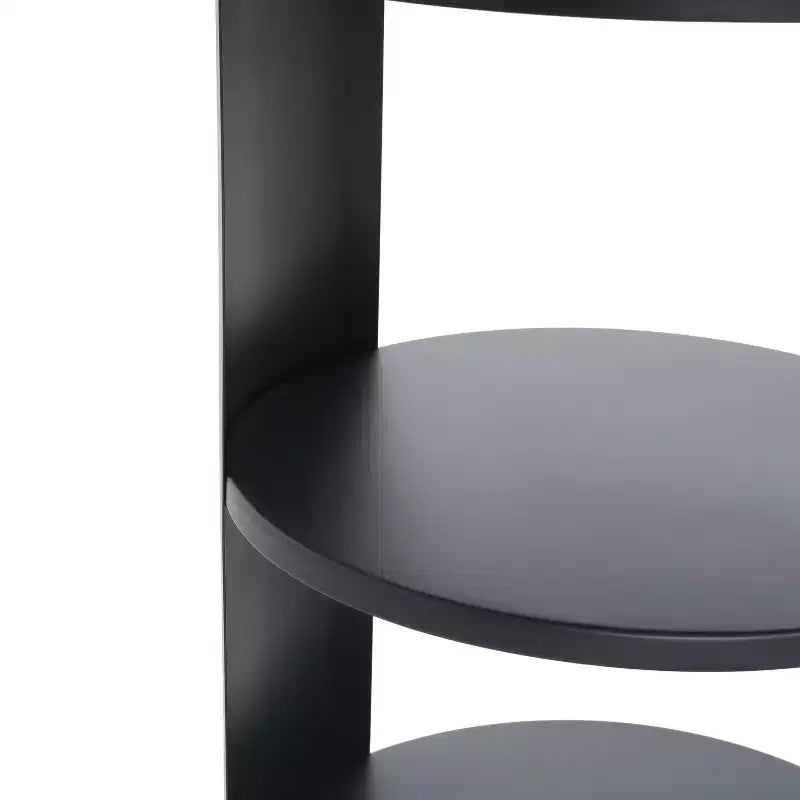 Table d'appoint ronde moderne à 3 niveaux Christopher Knight Home Alaric avec porte coulissante