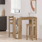 vidaXL Table de bar avec étagère Bois d'ingénierie Salle à manger Cuisine Haute Haute Murale Pièce