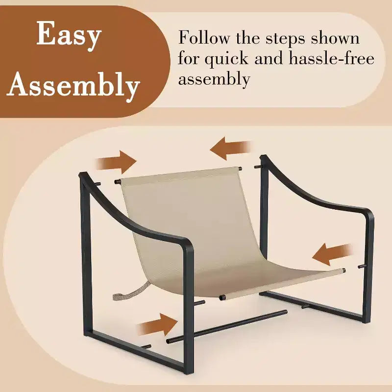 COZONY Fauteuil d'appoint moderne, fauteuil de lecture à cadre métallique, accoudoirs, coussin en mousse souple, capacité de 127 kg, fauteuil rembourré en toile pour salon, chambre à coucher, lounge