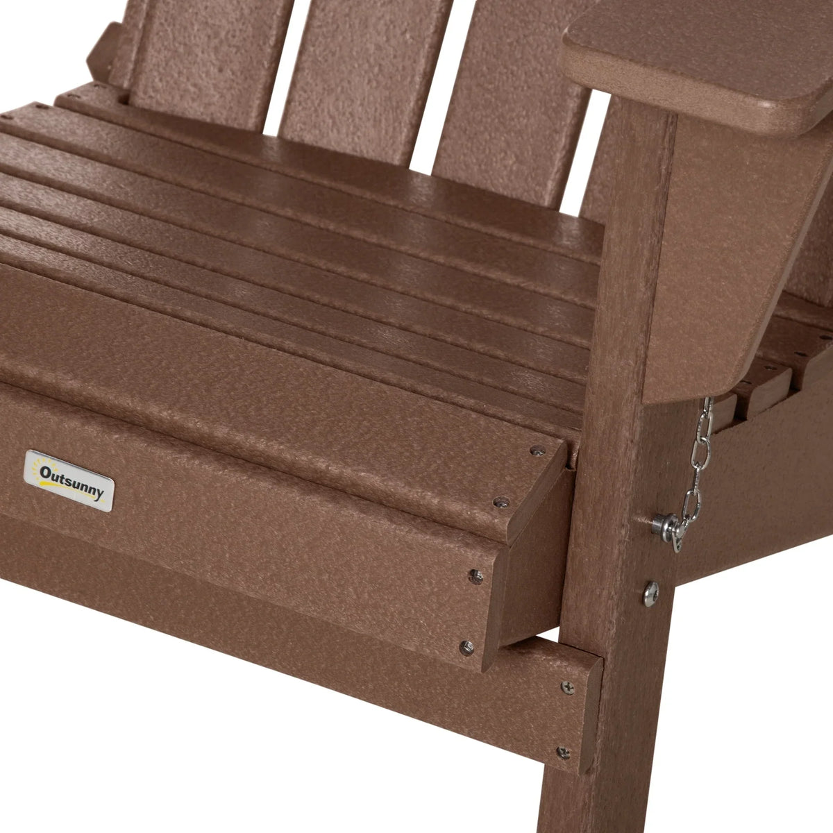 Chaise Outsunny Adirondack Pliante, Chaises de Plage Longues en Plastique HDPE Tout Temps pour Patio, Terrasse et Mobilier de Jardin