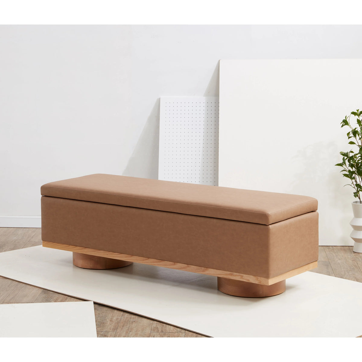 Banc de rangement Sunneva Boucle SAFAVIEH Couture - 61 po L x 20 po P x 19 po H - 61Lx20Px19H