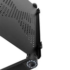 Table pliable portable multifonctionnelle rotative à 360° avec ventilateur et souris, noire