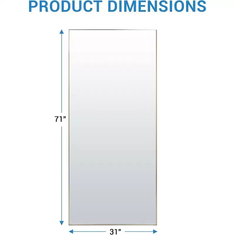 Miroir sur pied 76x34, miroir intégral pour chambre ou vestiaire, peut être autonome, suspendu ou appuyé contre le mur