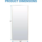 Miroir sur pied 76x34, miroir intégral pour chambre ou vestiaire, peut être autonome, suspendu ou appuyé contre le mur