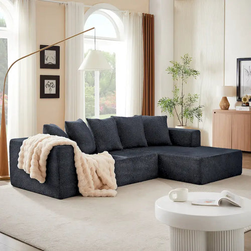 105.2 Canapé d'angle modulaire en forme de L en chenille Cloud, 2 pièces, combinaison libre