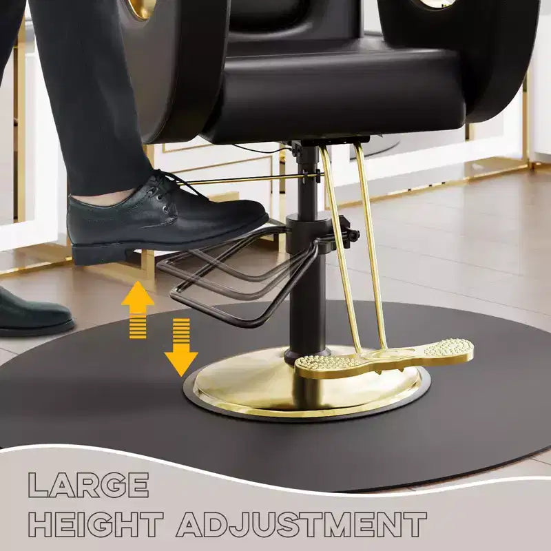 Fauteuil de barbier pivotant à 360°, Fauteuil de coiffeur avec pompe hydraulique robuste, appui-tête réglable et dossier inclinable, Fauteuil de salon inclinable