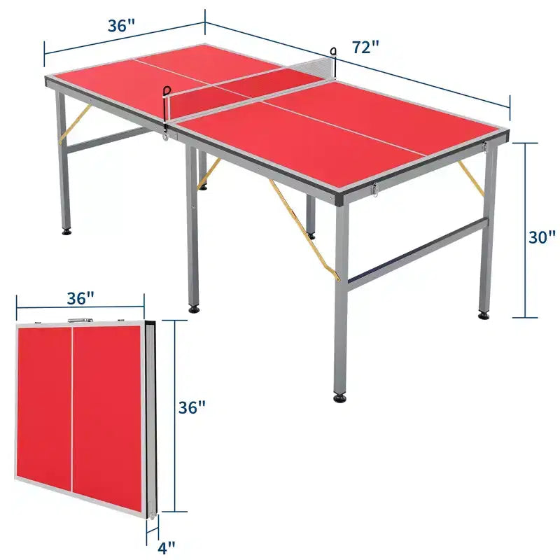 Table de ping-pong portable, 183x91 cm, professionnelle, pour intérieur/extérieur, avec filet, 2 raquettes et 3 balles, pour adultes/adolescents