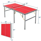 Table de ping-pong portable, 183x91 cm, professionnelle, pour intérieur/extérieur, avec filet, 2 raquettes et 3 balles, pour adultes/adolescents