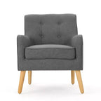 Fauteuils d'appoint modernes Okak du milieu du siècle pour chambre à coucher, fauteuil d'appoint en tissu capitonné avec pieds en bois massif pour salon