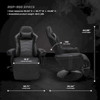 Fauteuil inclinable de jeu RESPAWN 900 - Fauteuil de jeu inclinable avec repose-pieds, Fauteuil inclinable de jeu