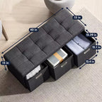 Banc de rangement pliant Ornavo Home de 101,6 cm avec tiroirs, parfait pour le salon, la chambre et l'entrée