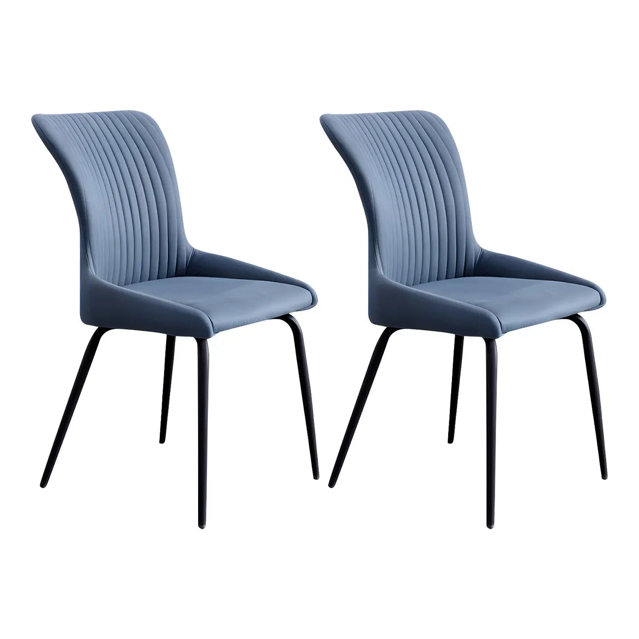 Chaises de salle à manger sans accoudoirs gris foncé industrielles