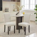 Lot de 2 chaises de salle à manger, chaises rembourrées pour salle à manger, chaises de cuisine en tissu avec pieds en bois cloutés et coussin rembourré, pour salon