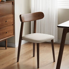 Chaise de salle à manger moderne sans accoudoirs en cuir à dossier bas