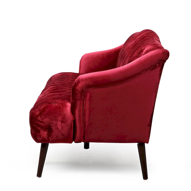 Canapé Adelia en velours capitonné style moderne glamour de Christopher Knight Home
