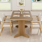 Grande table à manger rectangulaire de 180 cm pour 6 à 8 personnes, table de salle à manger rustique en bois massif avec pieds robustes et plateau solide pour salle à manger