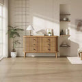 Commode Garvee 47 à 6 tiroirs, commode compacte en bois avec pieds en métal, organisateur de rangement style ferme pour chambre à coucher, chambre d'enfant ou appartement