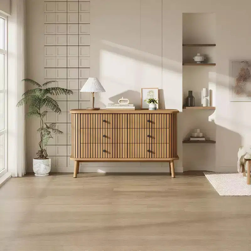 Commode Garvee 47 à 6 tiroirs, commode compacte en bois avec pieds en métal, organisateur de rangement style ferme pour chambre à coucher, chambre d'enfant ou appartement