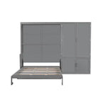 Lit escamotable Queen Size Whisen Modern Design, se pliant dans une armoire avec penderie
